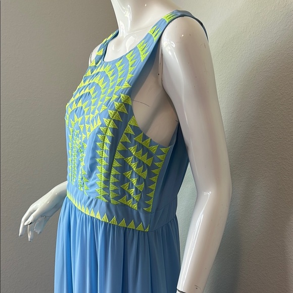 Gianni Bini Vibrant Blue and Lime Maxi Dress - Picture 3 of 12